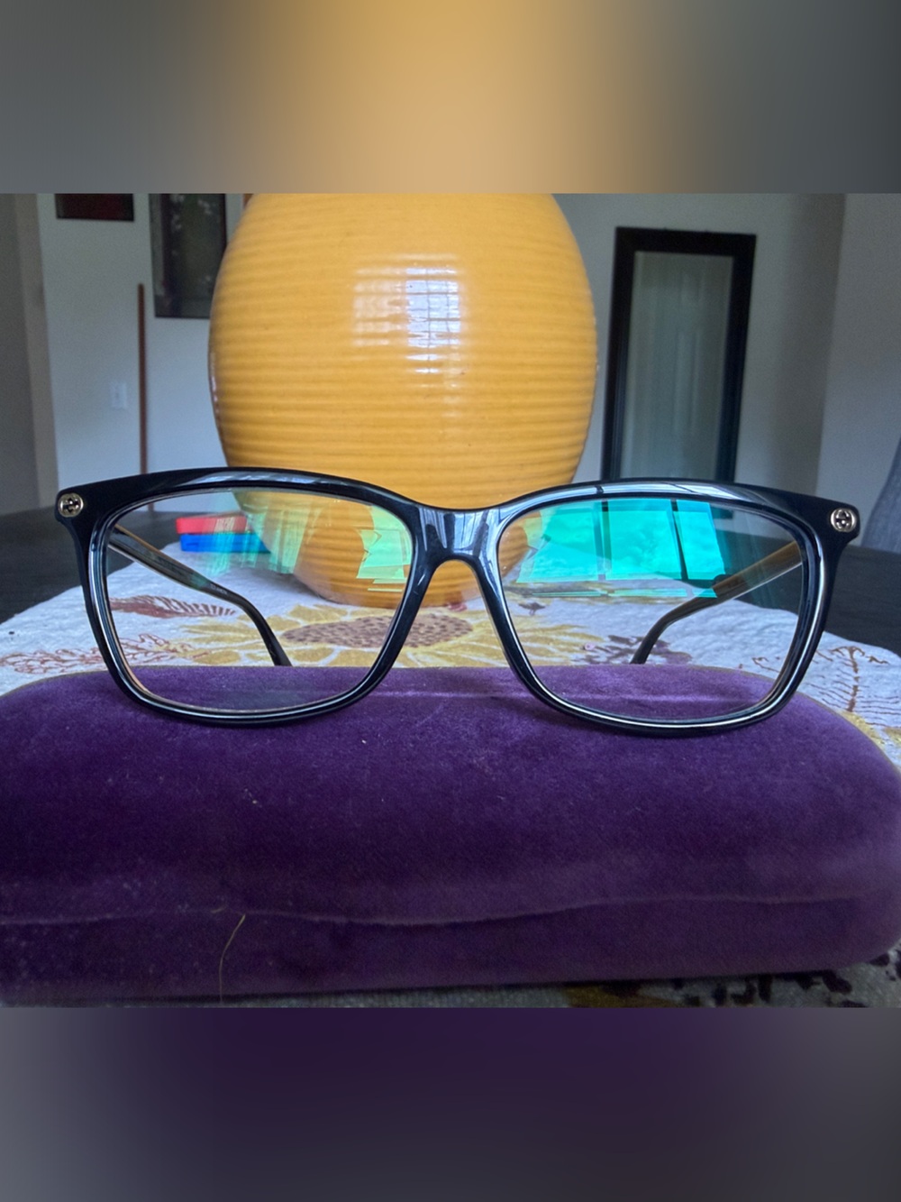 Gucci Black Rectangular Eyeglass Frames